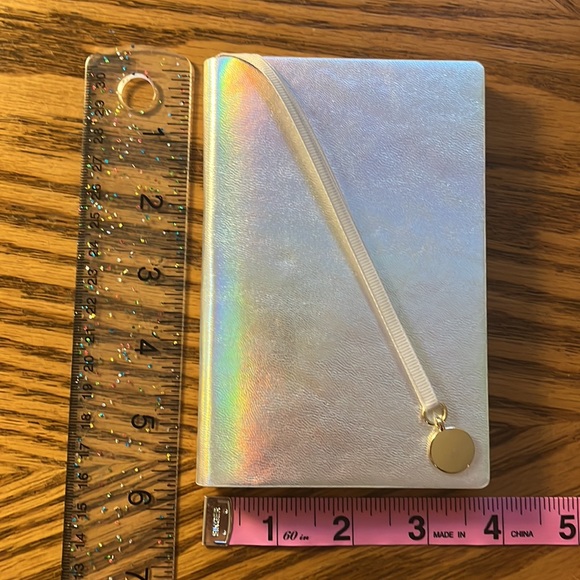 NWOT Iridescent Silver Pocket Notebook | Planner w Page Keeper • 5.5 x 4 Inch - Picture 4 of 16